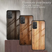 wood grain tempered glass case for samsung galaxy note 20ultra 20plus 10lite for galaxy m33 m53 a73 a30 phone back cover fundas