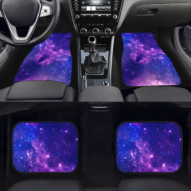 

Purple Cosmic Galaxy Car Floor Mats - Outer Space Lovers, Star Car Decor, Nebula Cosmos, Conversion Van, Night Sky Car Accessori