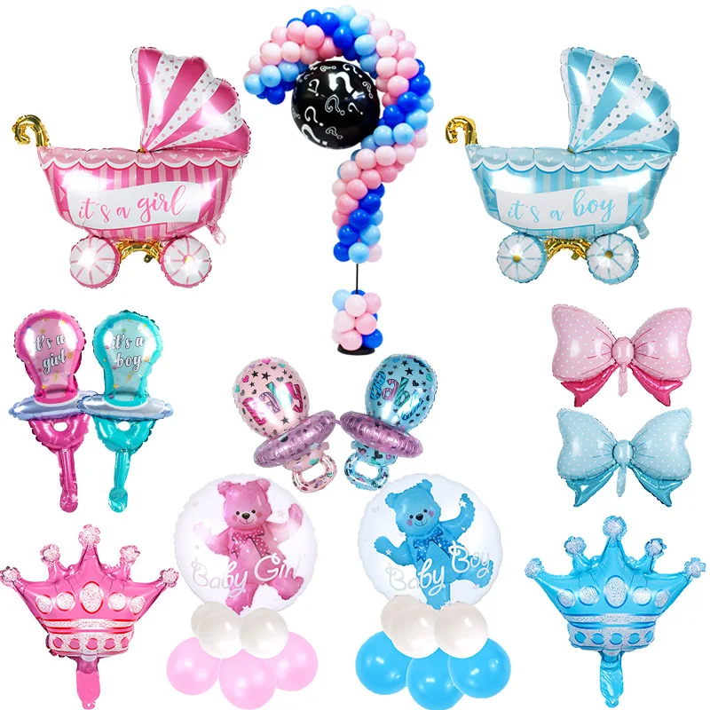

Baby Shower It's a Boy it's a Girl Blue Pink Latex Balloon Bear Foil Balloons Kids Birthday Gender Reveal Baby Shower Decoration
