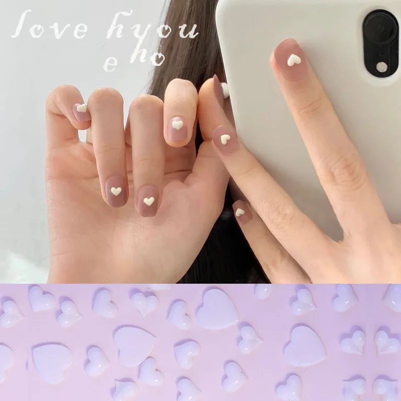 

100pcs/set Nail Charm Multicolor Transparent Love Peach Mini Nail Decoration Elegant Nails Tips Nail Jewelry Nail Supplies