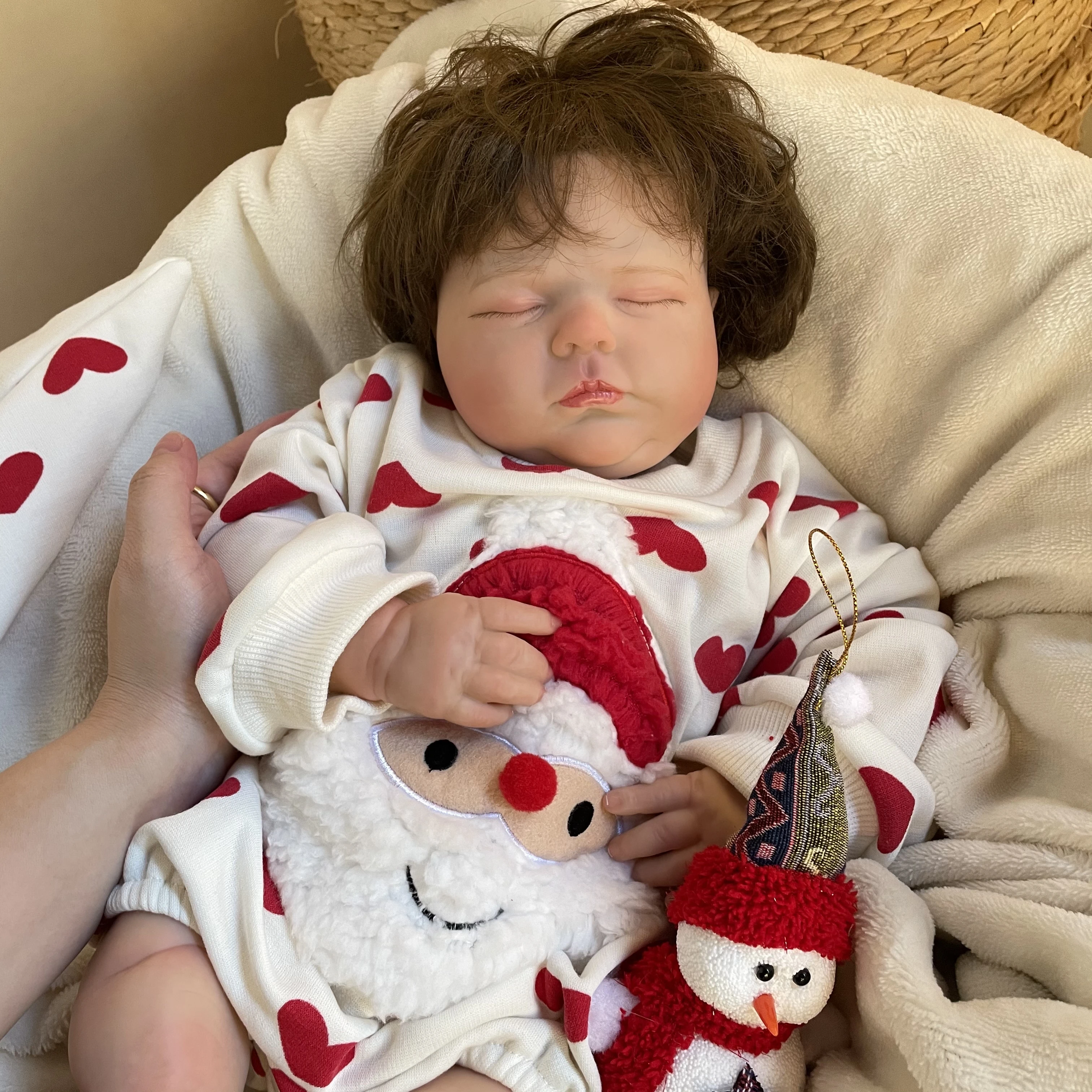Рождественский подарок-куклы Tessa Bebe Reborn 50 см окрашенные мягкие белые виниловые