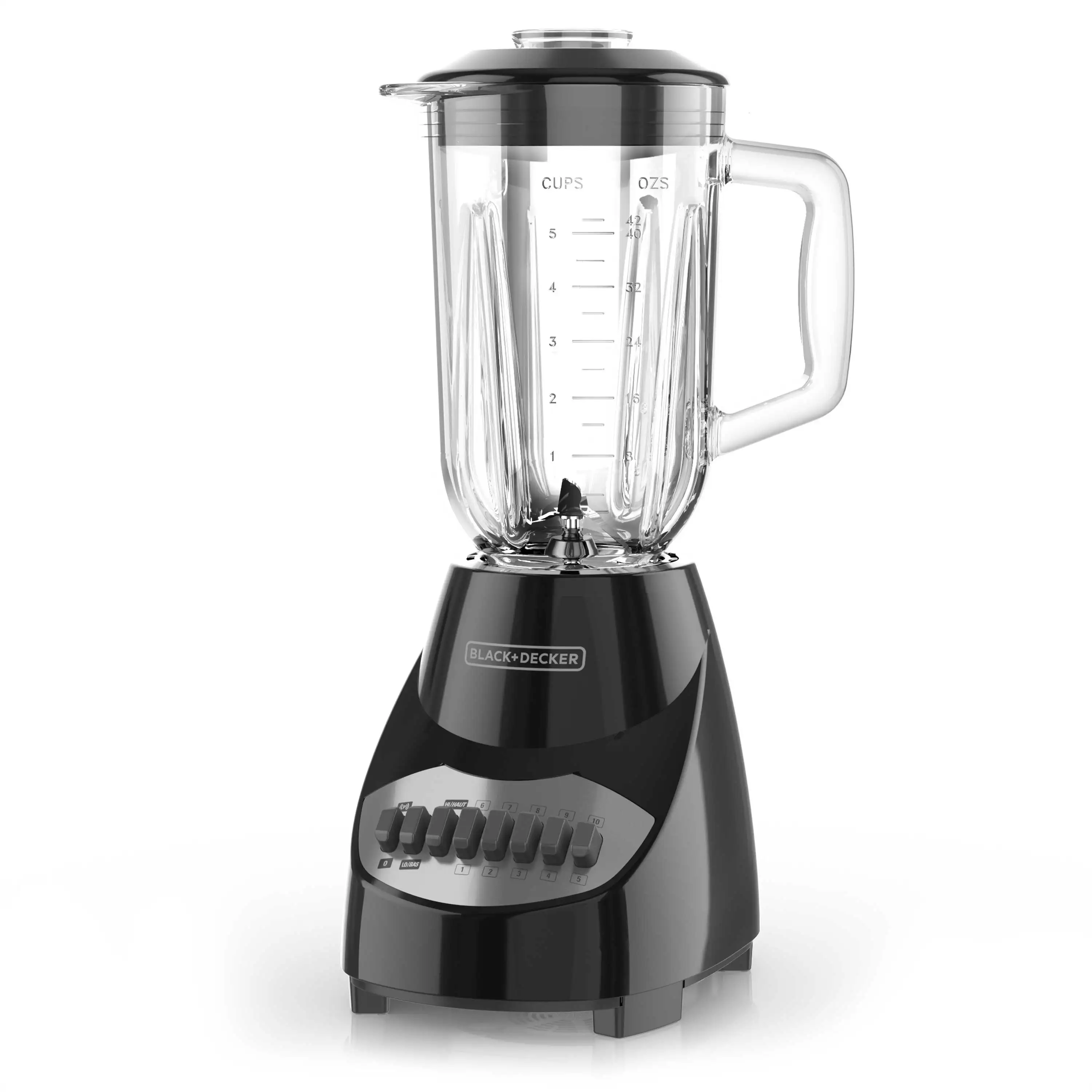 

BLACK+DECKER Countertop Blender with 5-Cup Glass Jar, Black, BL2010BG