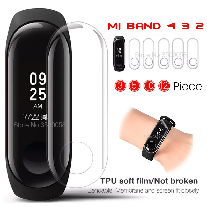 

3/5/10/12pcs soft hydrogel film for xiaomi mi band 6 5 4 3 2 smart wristband screen protector not glass xiomi miband 6 my band6