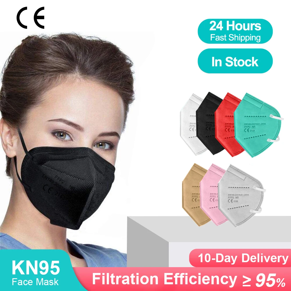 10-200шт 5 слоев Многоцветная mascarilla fpp2 homologada Взрослые Anti-dust CE FFP2 - Цена: 3637.01