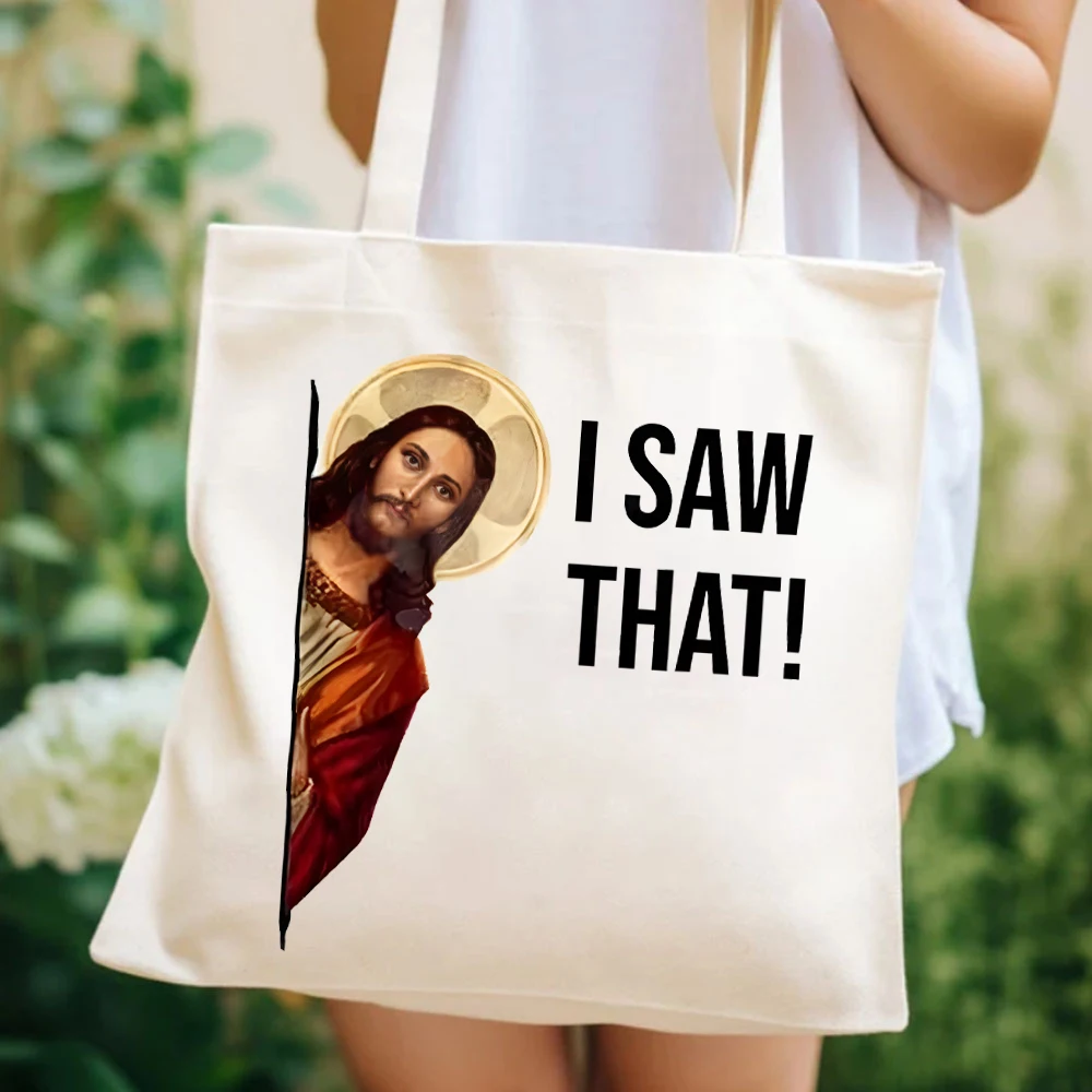 Иисус I Saw That Женские сумки Мем Подарок Забавная женская сумка для женщин Женская