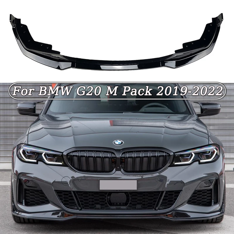 3PCS MP Style G20 Car Front Bumper Lip Spoiler Splitter Diffuser Detachable Body Kit Cover Guard For BMW 3 Series G20 2019-2022