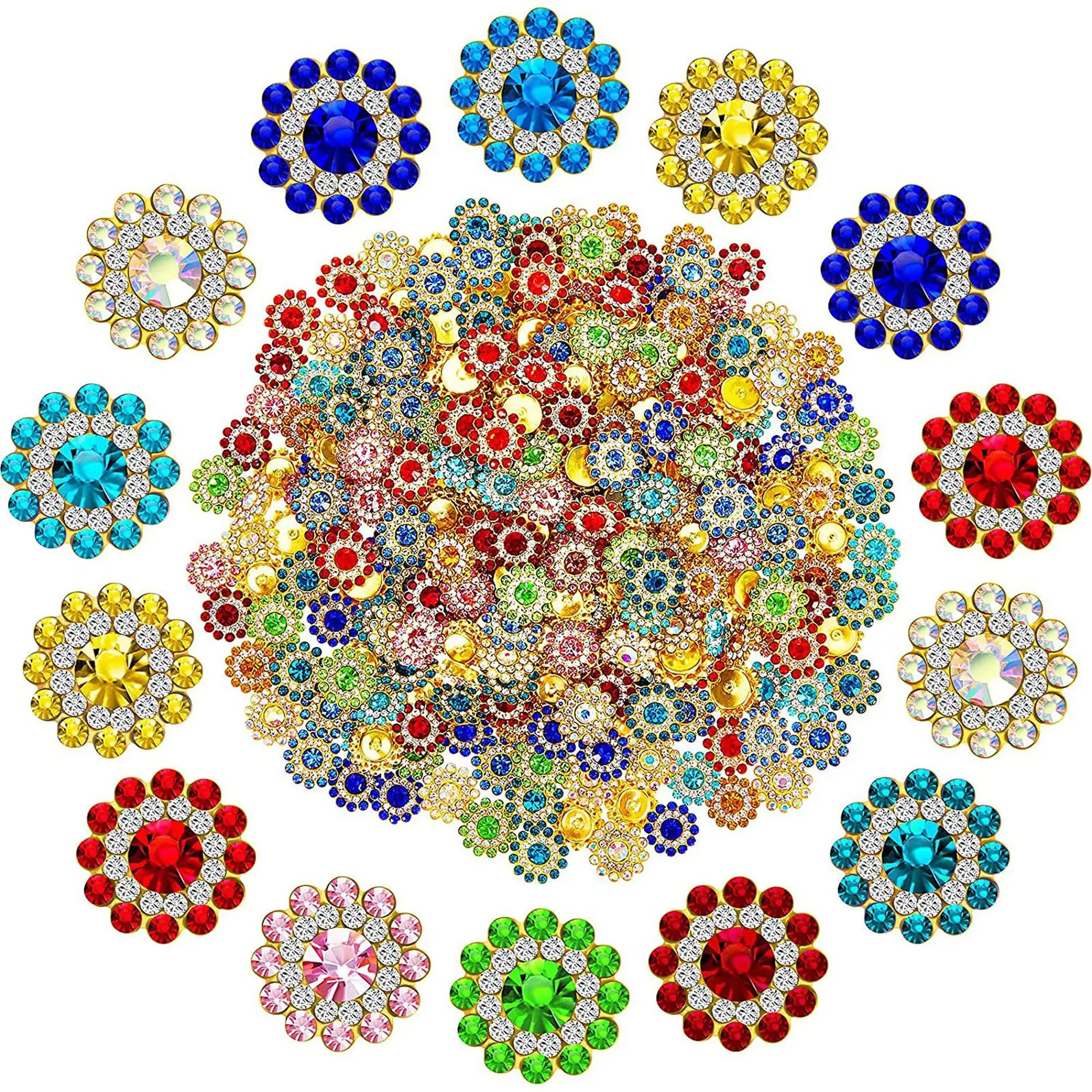 

DIY Button Accessories 14MM Water Diamond Cup Water Diamond Sun Sewing Flower Decoration