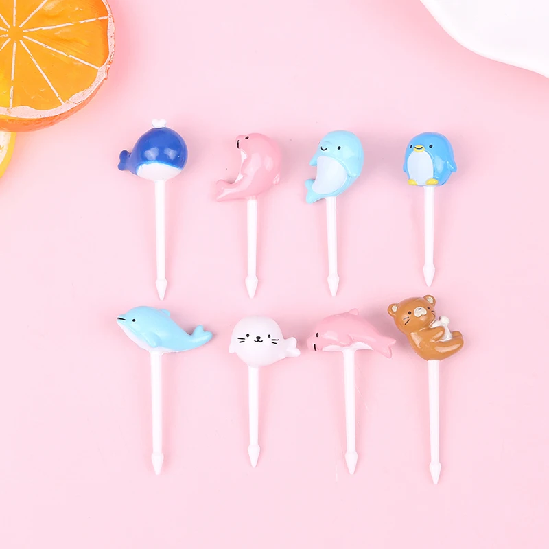 

8 шт./набор, мини-вилки в виде дельфина