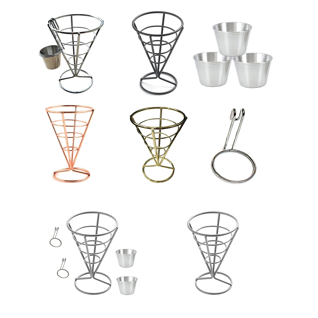 

French Fries Strainer Basket Snack Fried Food Container Cone-Shaped Cooking Tools Wedding Birthday Tableware Type 1