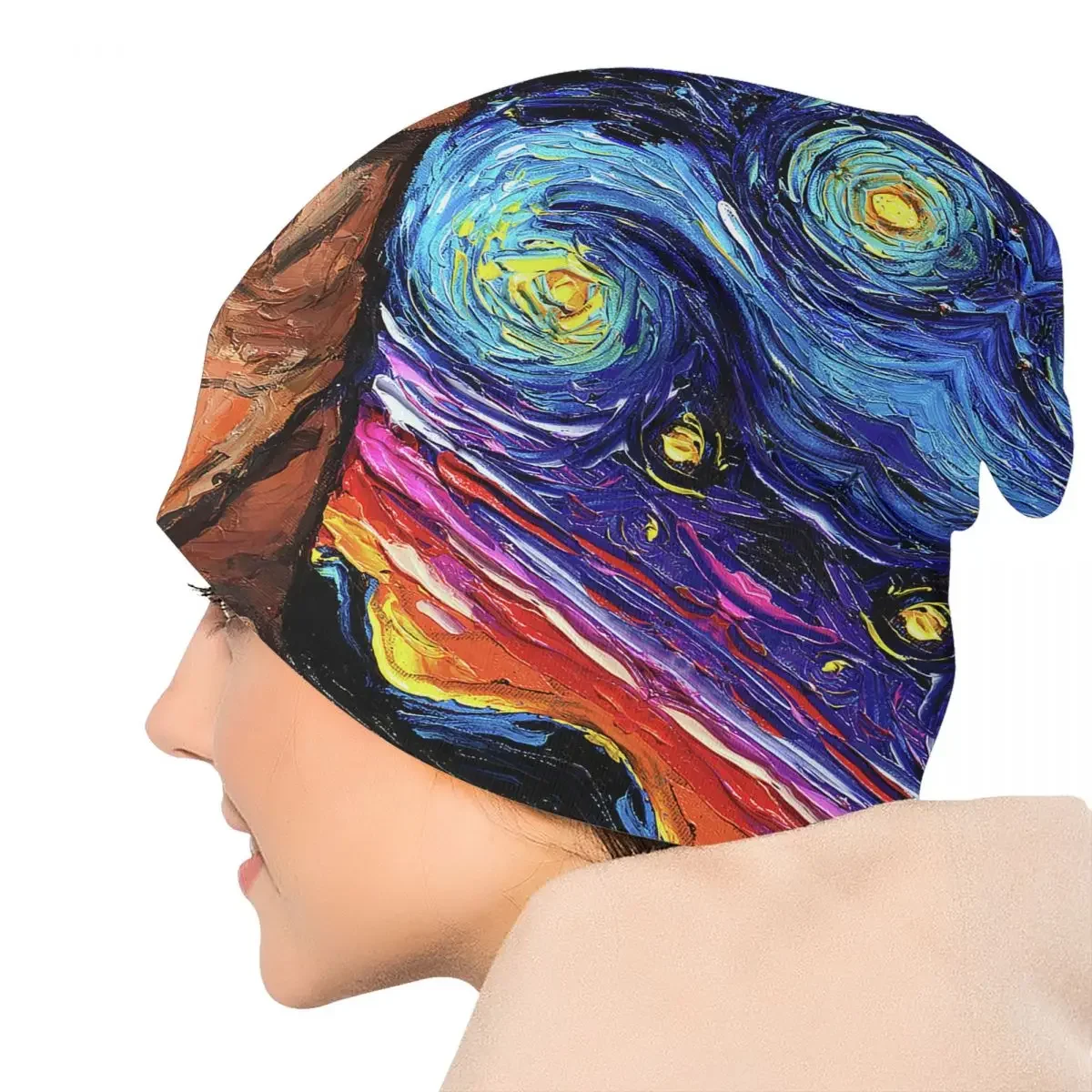 Vizsla шапочка с изображением звездной ночи шапки уличная вязка для женщин и мужчин