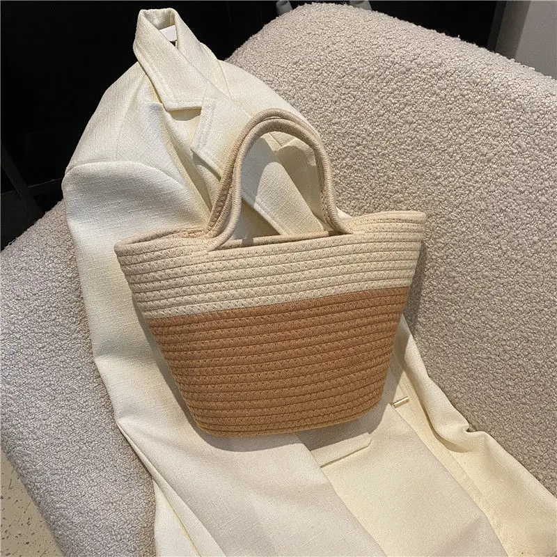 

Physical New 2023 Portable Women's Niche Design Casual Woven Tote Bag Purses and Handbags Sac Bandouillere Femme