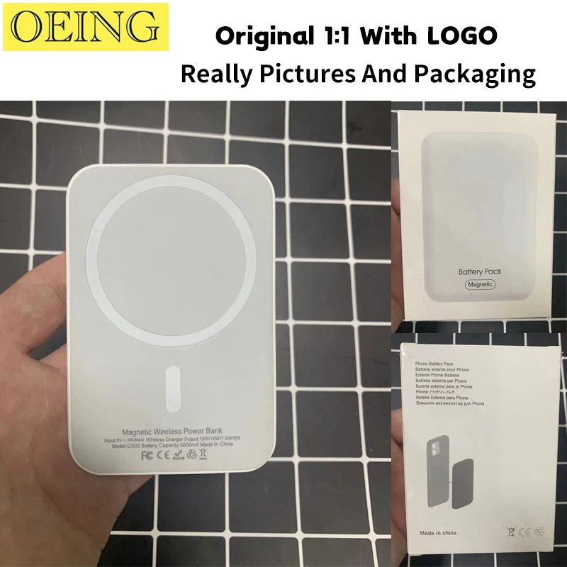 5000mAh Original 1:1 Macsafe Power Bank Magnetic Wireless Powerbank For iPhone 12 13 14 Pro Max External Auxiliary Battery Pack