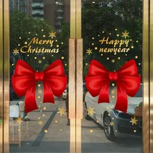 New Merry Christmas Window Stickers Wall Sticker Xmas Decals Christmas Decorations for Home Shopping Mall Store Office Window