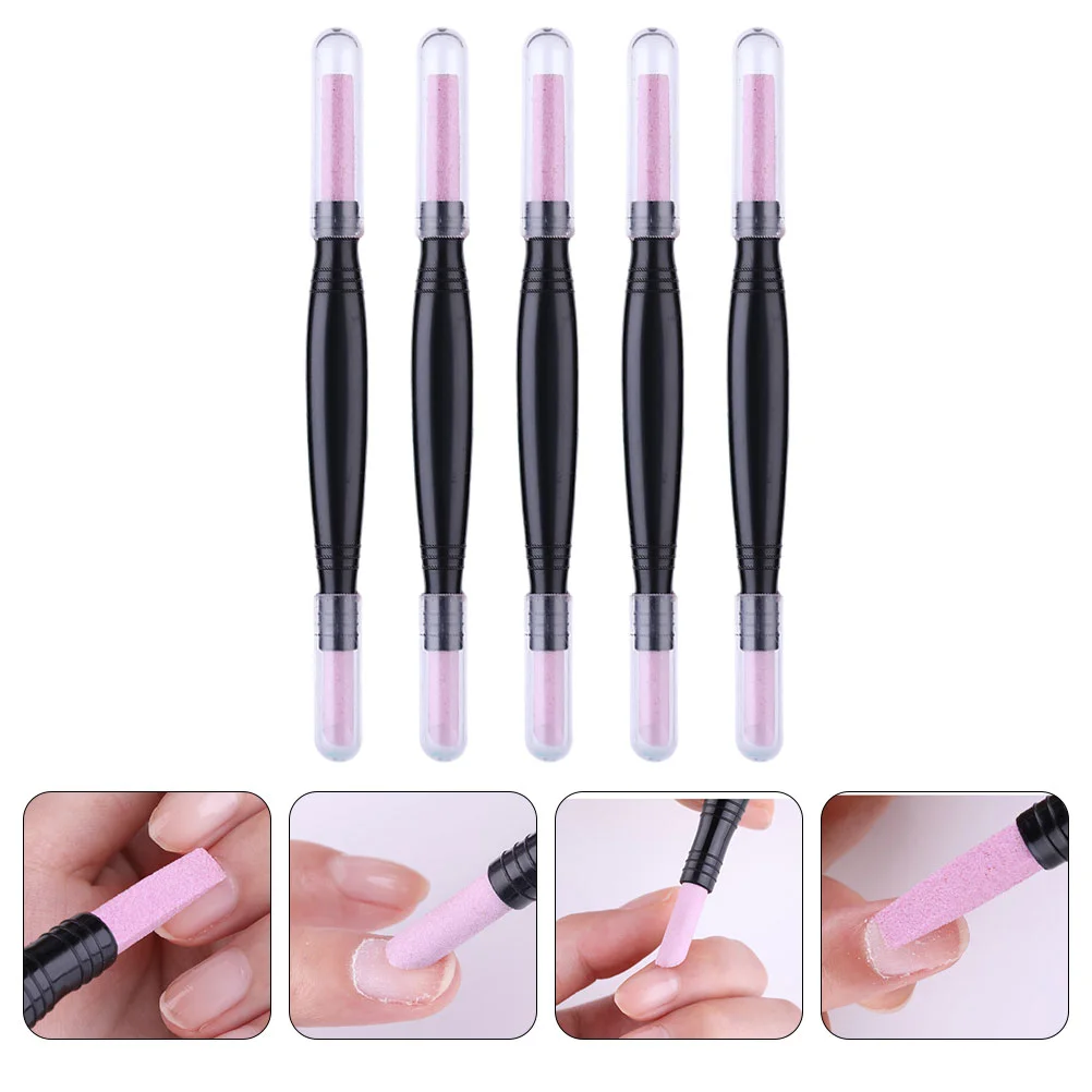 

5 Pcs Manicure Supplies Nail Quartz Pen Grinding Polisher Grinder Polishing Stick Pedicure Care Tool Cuticle Remover