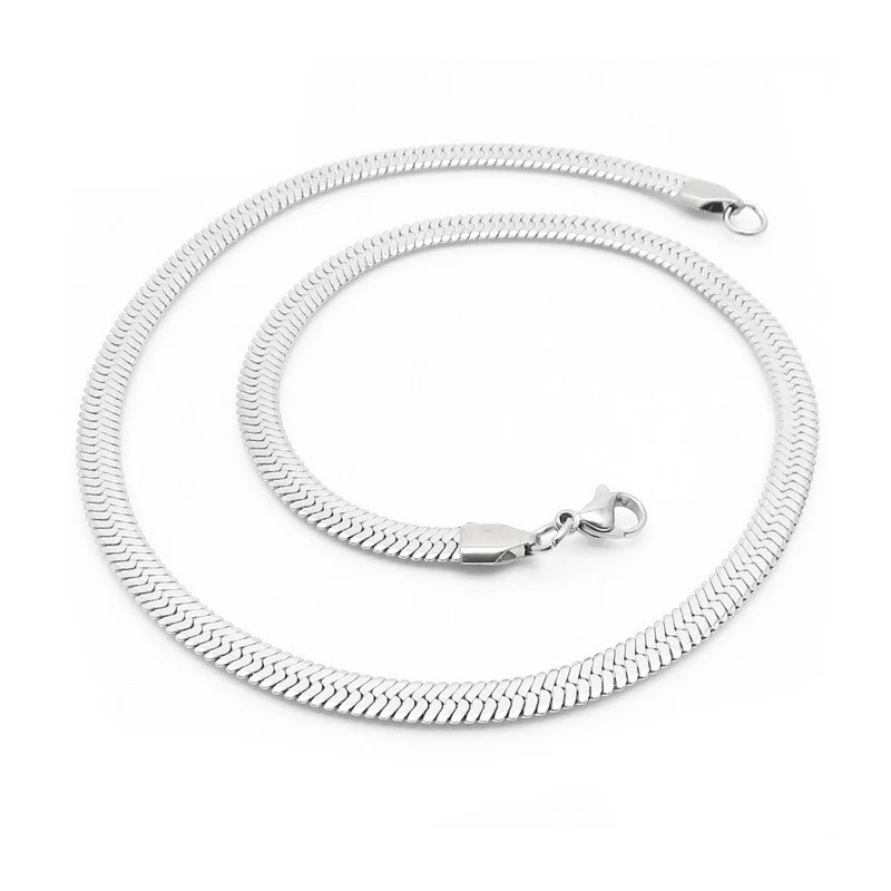 Цепочка со змеиным плетением для мужчин и женщин ожерелье из нержавеющей стали