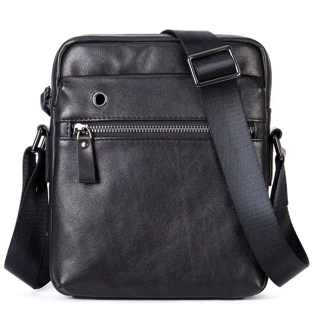 High Quality Genuine Leather Men’s Crossbody Bags Solid Real Cow Leather Male Messenger Bag Small Purse Bags for Business Men 1