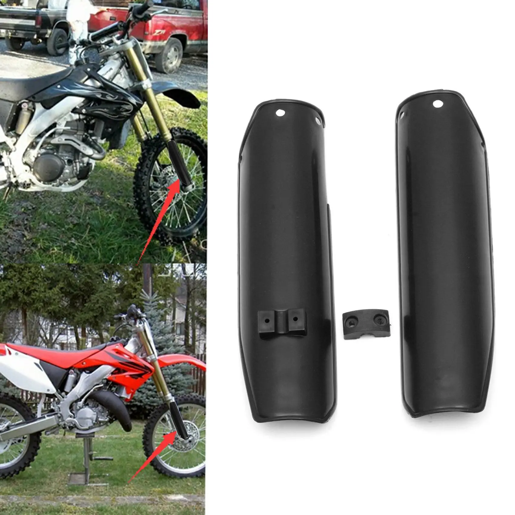 

1Pair Pit Dirt Bike Front Fork Absorber Protector Covers Fork Guards for 90Cc 125Cc 140Cc 160Cc Universal Motocross