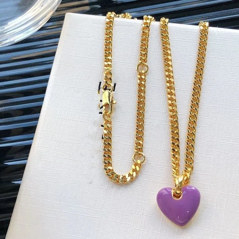 

New Copper Jewelry Chain Purple Heart Pendant Clavicle Chain Exquisite Love Necklace New Necklace 2022 Jewlery Charms