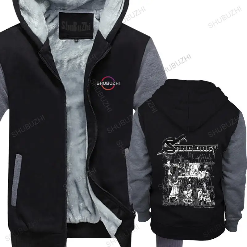 

cotton hooded zipper men winter jacket SANCTUARY REFUGE DENIED NEVERMORE METAL CHURCH HELSTAR fashion brand homme hoody tops