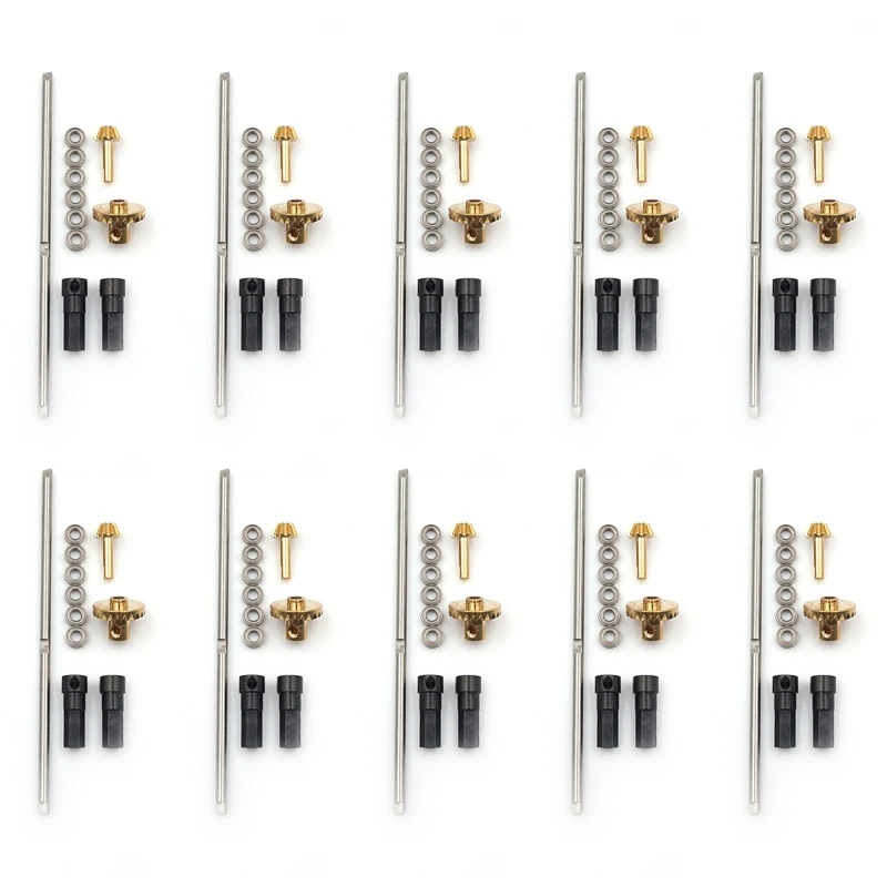 

10X For WPL B-1 B-14 B-24 B24 C14 C-14 1/16 Truck RC Car Upgrade Metal Drive Shaft Gear Bridge Rear Axle Full Metal Kit