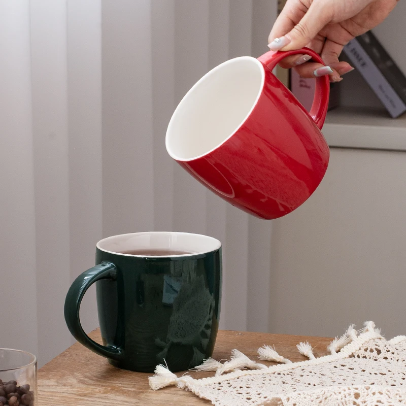 1 керамическая кружка чашка для молока чая воды глянцевая однотонная праздничные