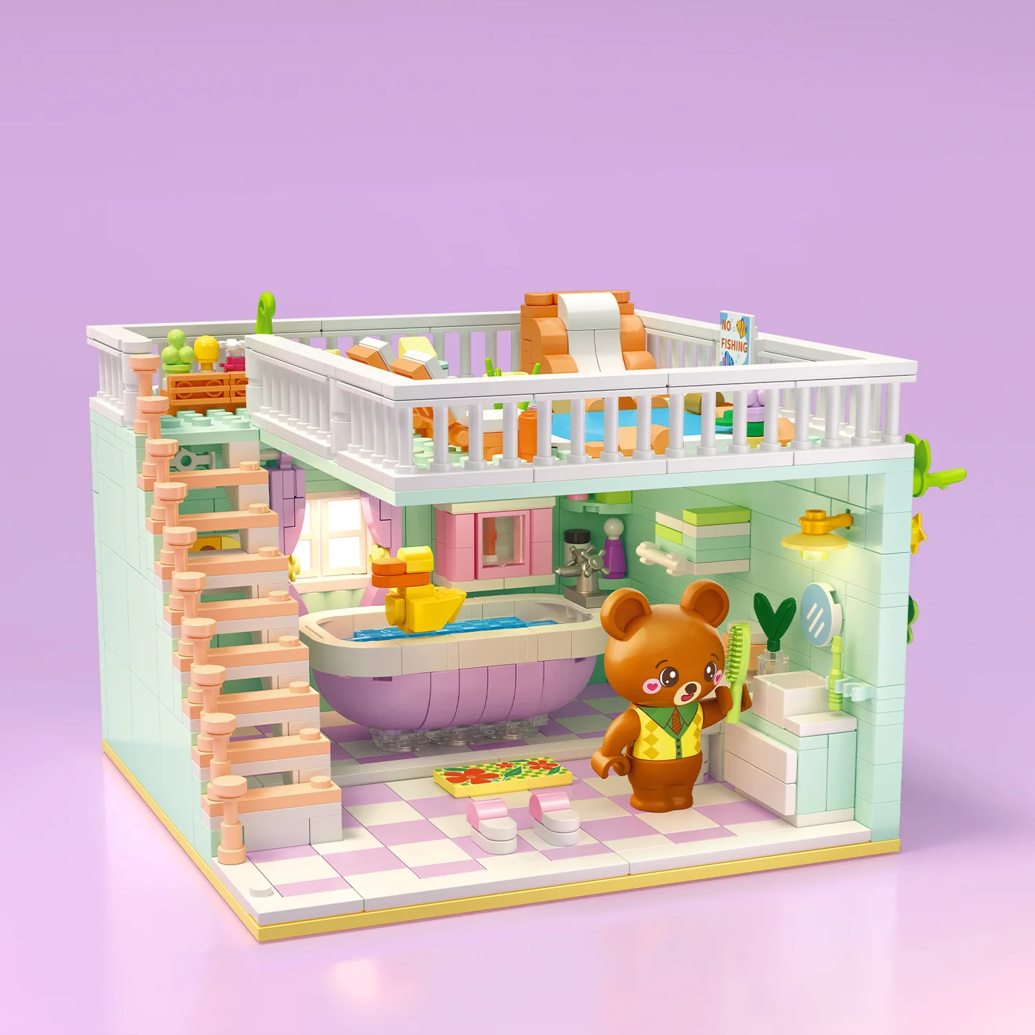 2050 шт. Детский конструктор мини-бунгало