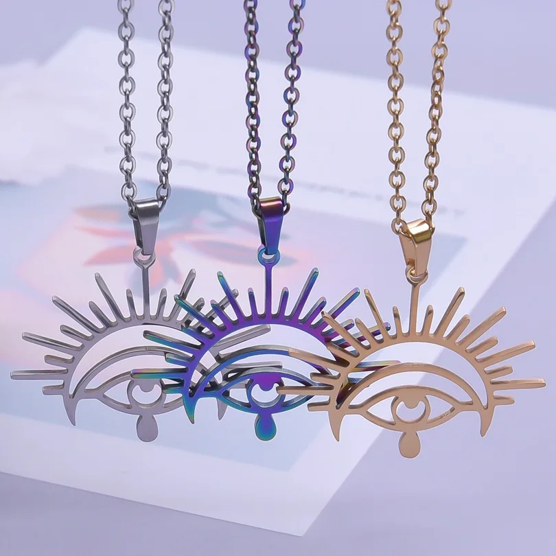 Ожерелье под шею с греческими глазами из титановой стали, аксессуары для женщин и мужчин, Чокеры для девушек, 1 шт.
