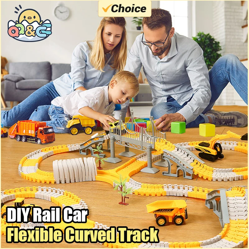 DIY Наборы железнодорожных гусениц Автомобильные гонки Волшебная игра для мозга