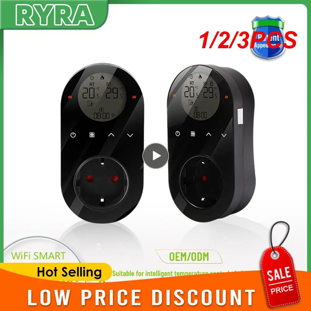 

1/2/3PCS WiFi Digital Thermostat Outlet Plug Smartlife App Control Socket Temperature Controller with Touch Button