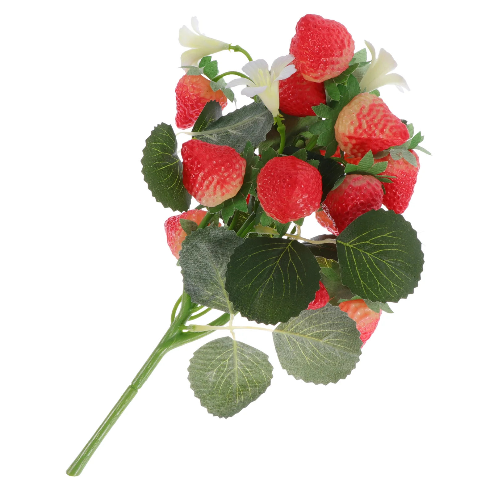 

Strawberry Artificial Fake Strawberries Fruit Decor Faux Flower Branch Bouquet Picks Plastic Decorations Branches Party Lifelike