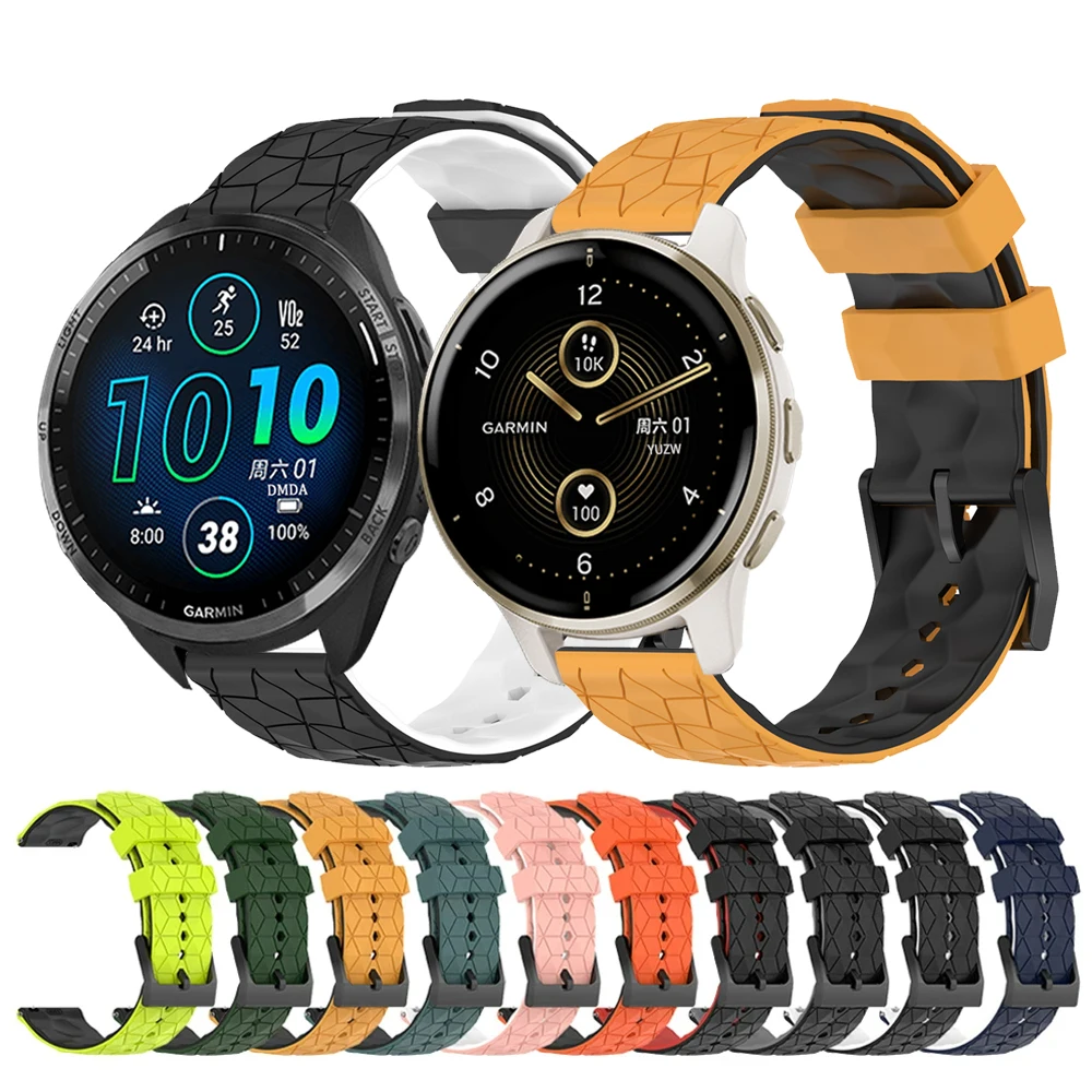 Силиконовый браслет 20 22 мм для Garmin Forerunner 265 255 245 645 Misic ремешок Venu 3/Venu 2 Plus 43 мм/Vivoactive