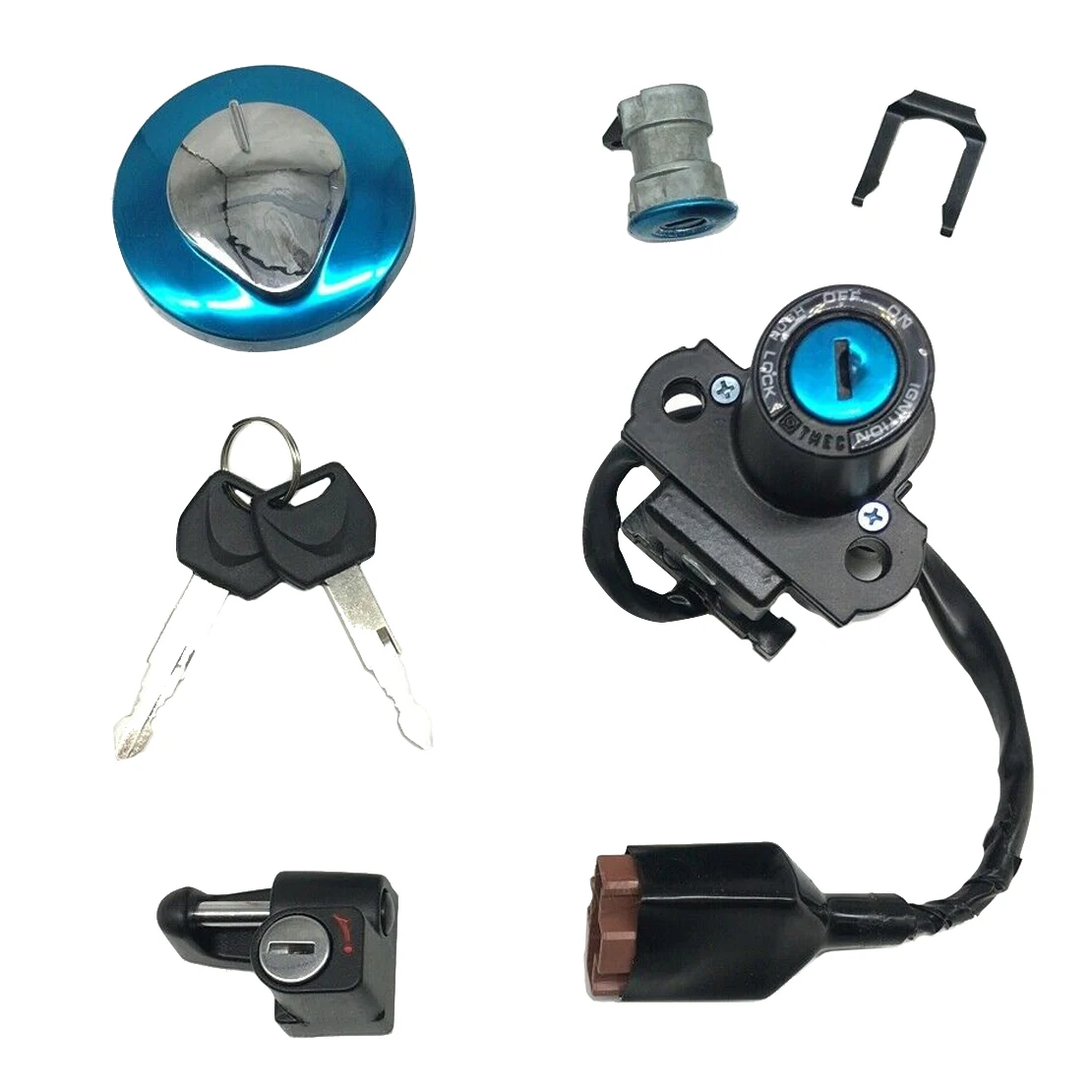 

DWCX Ignition Switch Gas Fuel Cap Seat Lock Master Key Set Fit for Honda CRF250L CRF250LA 2013-2015 2016 2017 2018 2019 2020