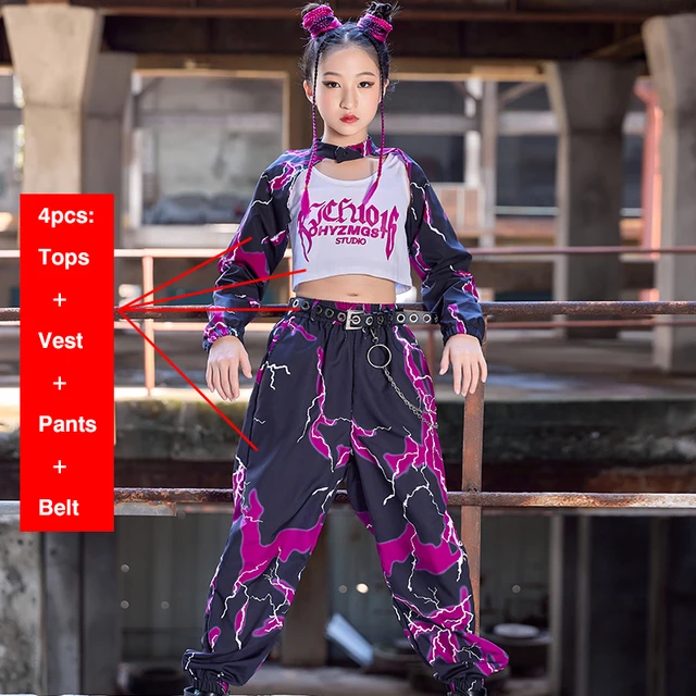 Новый костюм для джазовых танцев, одежда в стиле хип-хоп для девушек, одежда в стиле K-POP с длинными рукавами, костюм для современных танцев, костюм для выступлений, модная одежда для сцены BL9442
