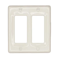 porcelain decorative switch wall plate cover rectangular white double rocker