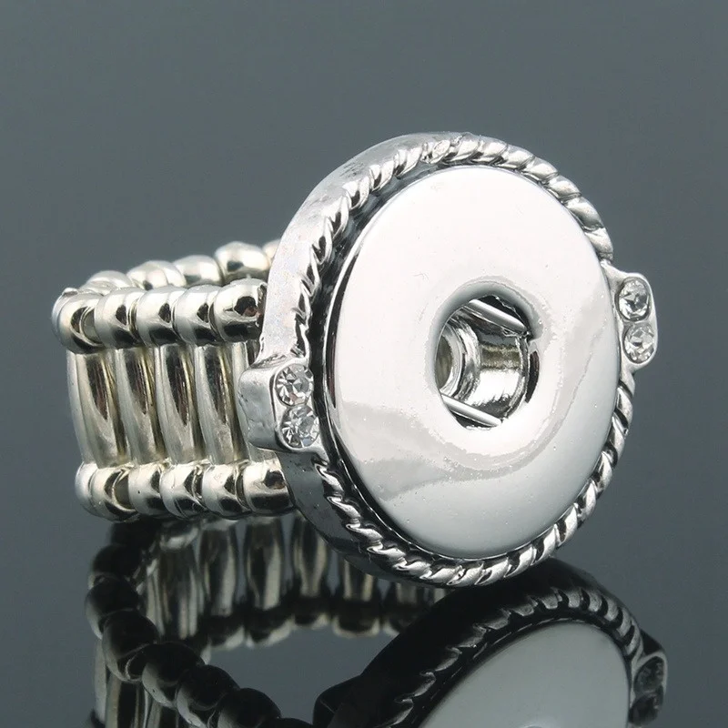

New Fashion DIY Button Ring for Couples Romantic Love Token Jewelry Party Club Can Be Exchanged Button Charm Ring Wholesale