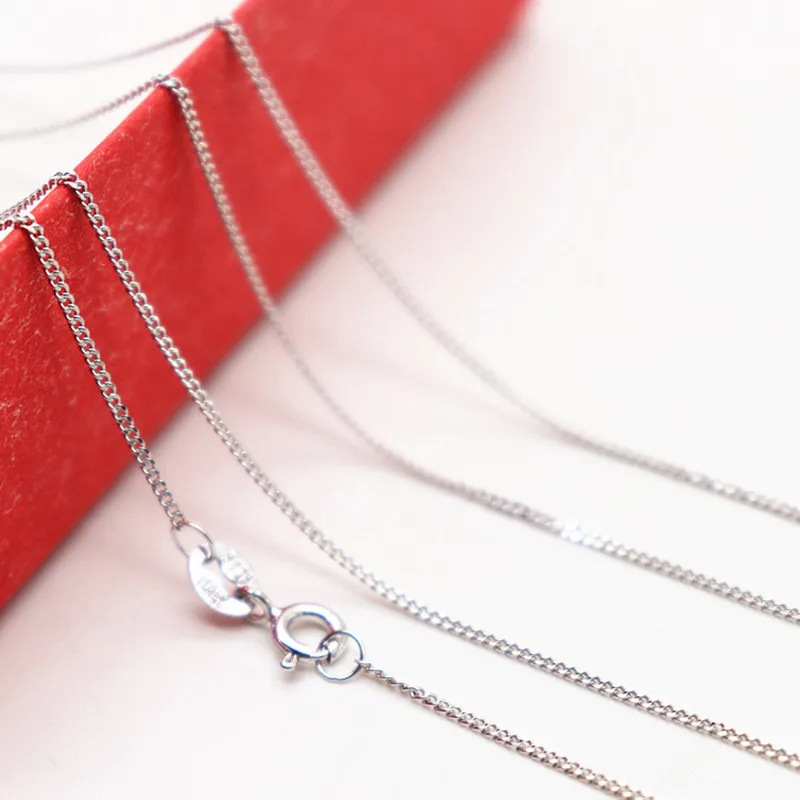 Solid 925 Sterling Silver Women's Necklace Side Chain 1.0mm Fashion Twisted Italy Handmade Basic Neck Chain Simple Jewelry