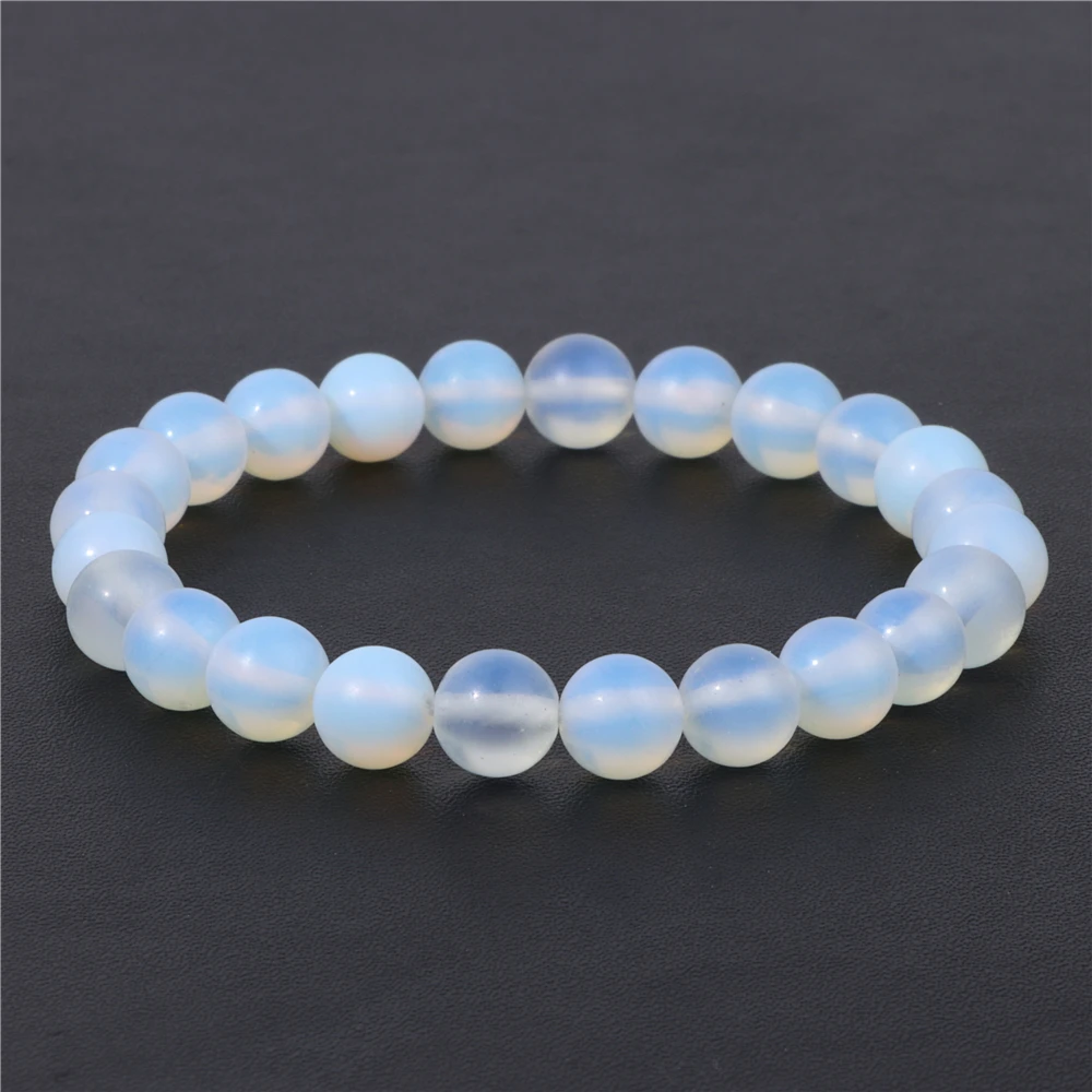 

8/10mm Matte Natural Stone Bracelet Men Beads Classic Bracelet Agates Amazonite Opal Beaded Bracelets Healing Jewelry for Women