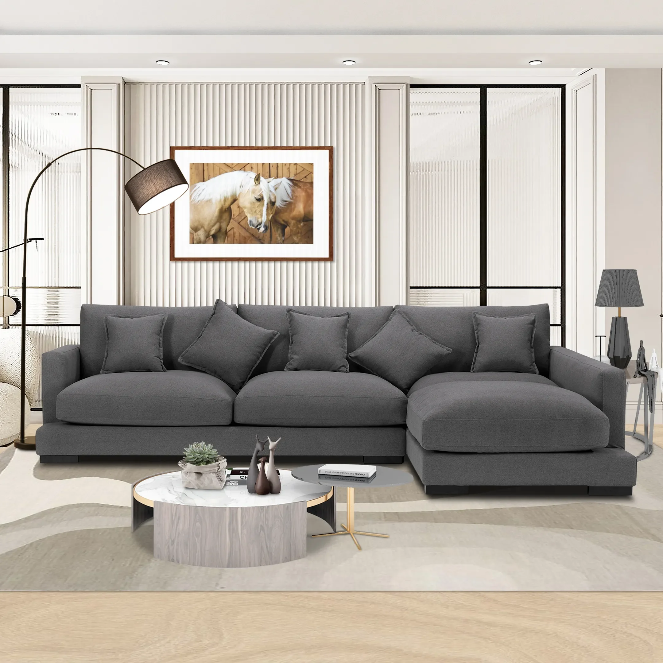 

Soft and comfortable Sectional sofa（This product is an oversized item/LTL）