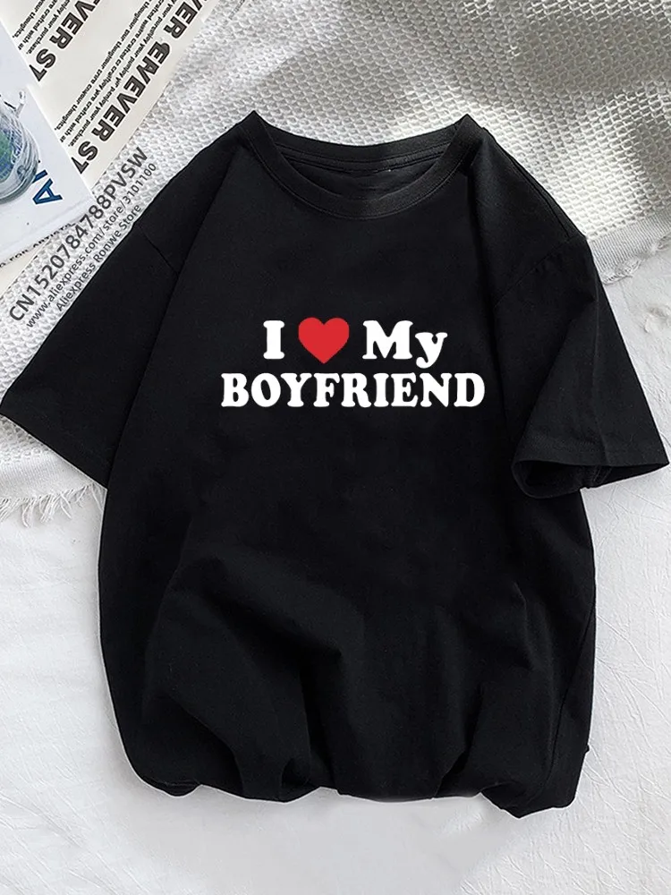 

Женская футболка в стиле Харадзюку, с принтом «Я люблю моего бойфренда», 2023