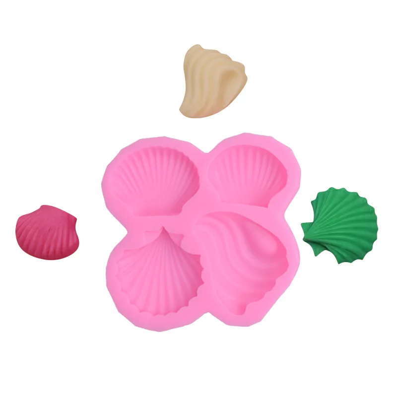 

4 Shell Sugar Turning Silica Gel Mold Chocolate Cake Decoration Clay Chocolate Glue Dropping Mold