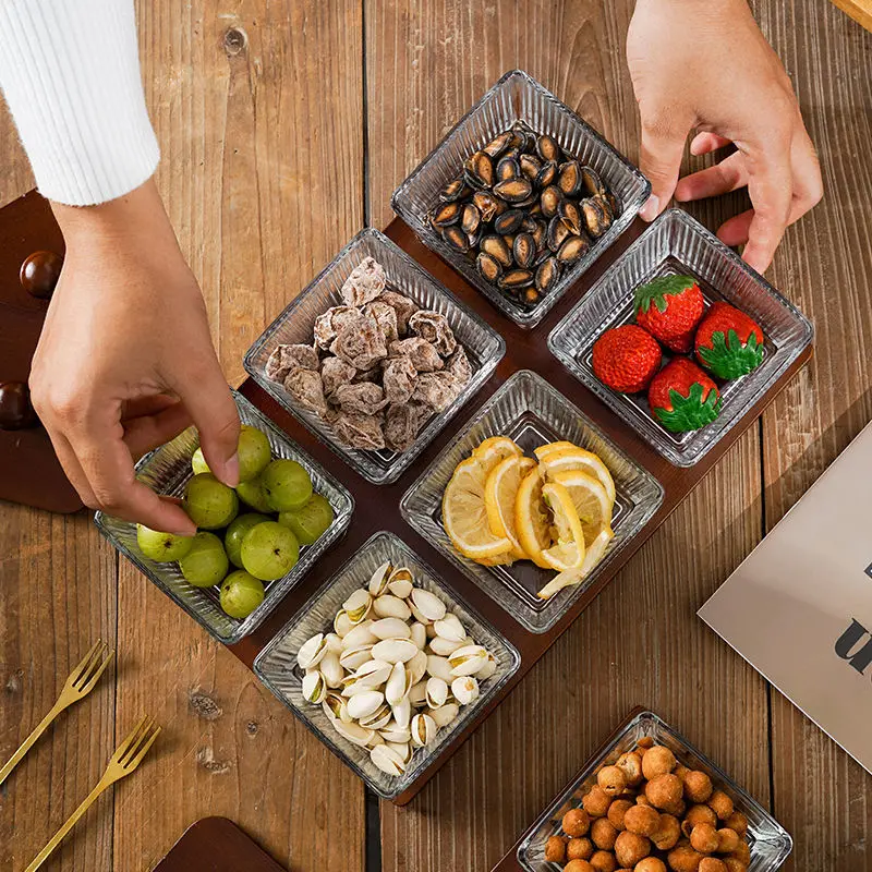 Винтажная разделенная фруктовая чаша в японском стиле с крышкой для дома