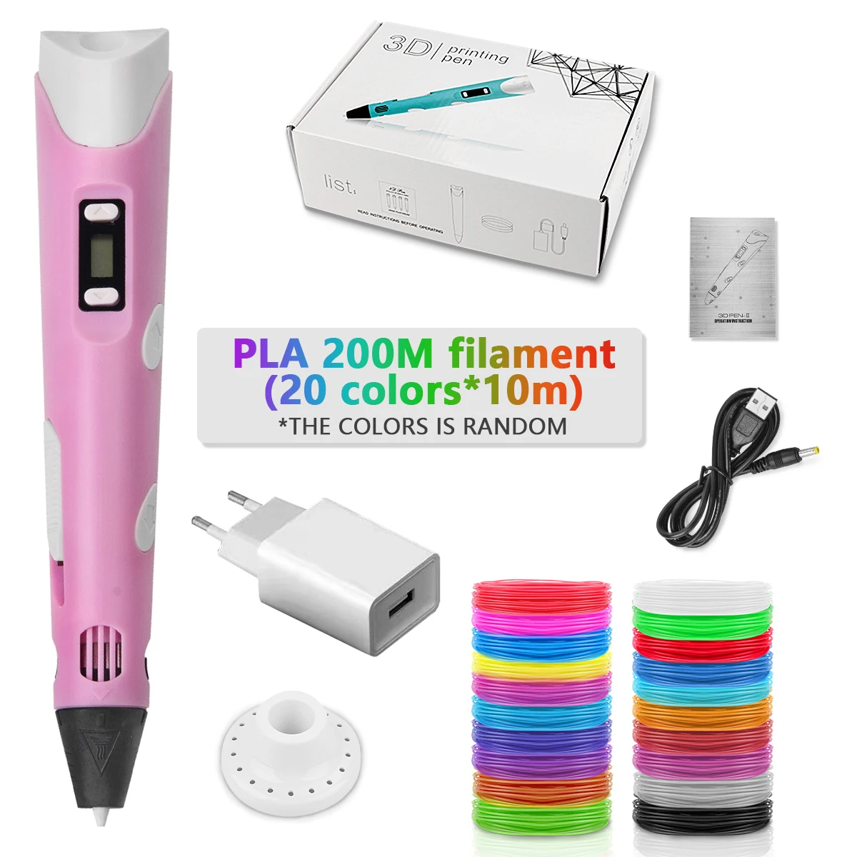 Whole Set DIY 3D Pen Children Creative Educational Toys 3d Printing Pen for Kids Students Festival Birthday Gift