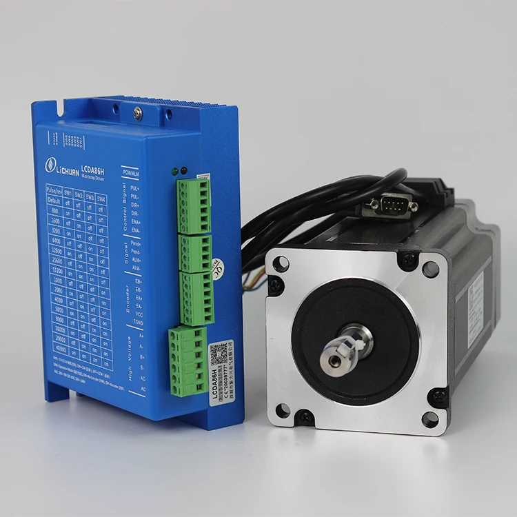 

Lichuan Nema 34 8.2Nm closed loop step motor with driver kit hybrid servo set DC48V 6A LCDA86H+LC86H2120