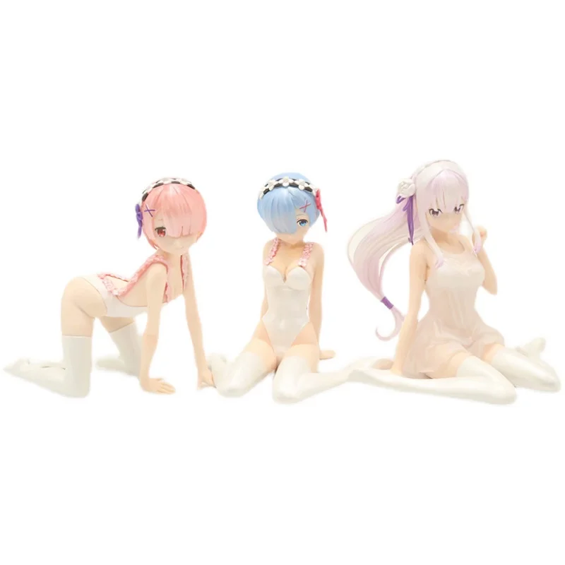 

12cm Re: Zero Starting Life In Another World Pajamas Ver. Rem Ram Emilia Model Figure Doll Decoration Toys Hobbies Holiday Gifts