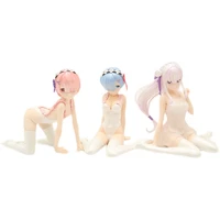 12cm re zero starting life in another world pajamas ver rem ram emilia model figure doll decoration toys hobbies holiday gifts