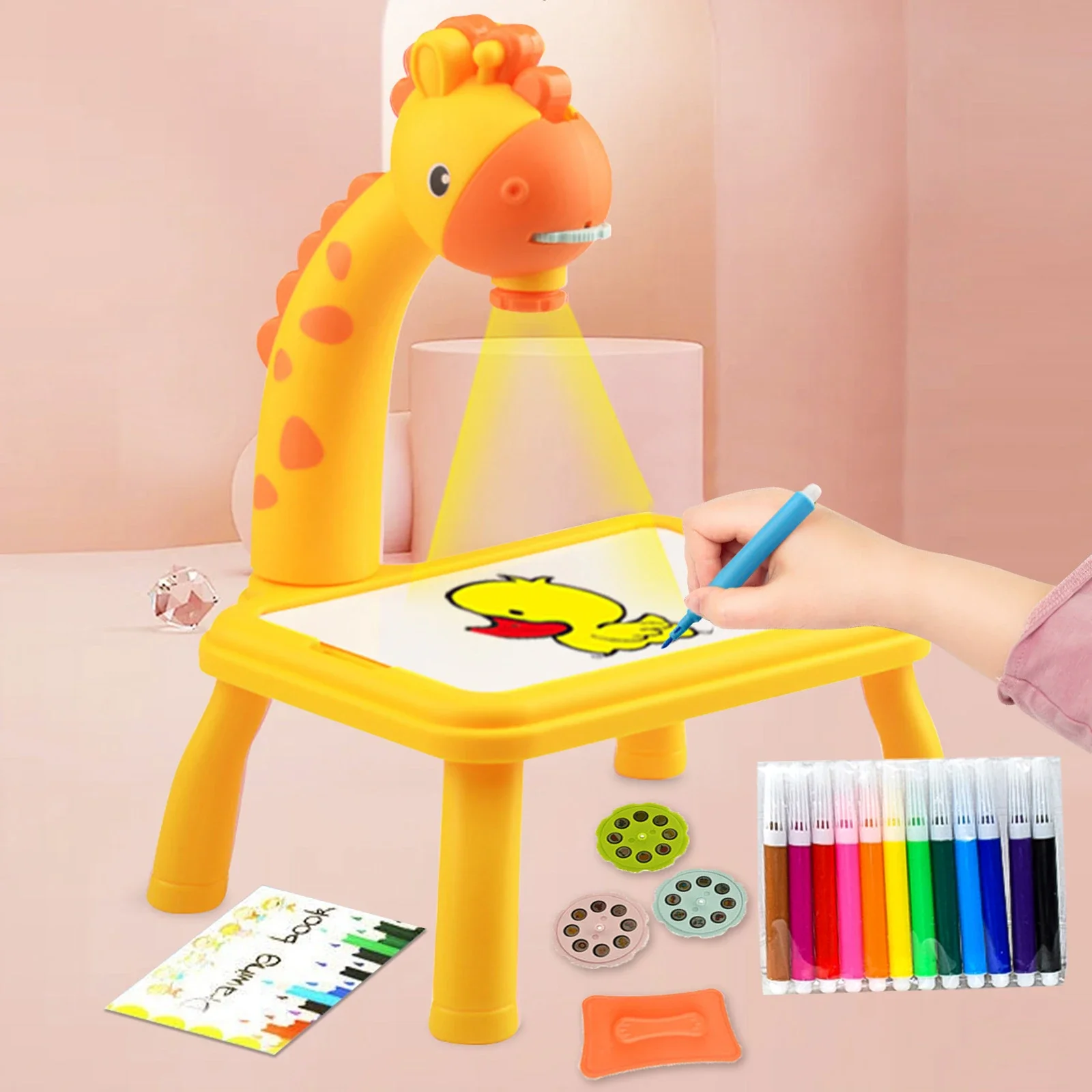 

Early Teaches Baby Graffiti Deer Learning Table Puzzle Children's Projection Drawing Table Projector Painting Board Toy