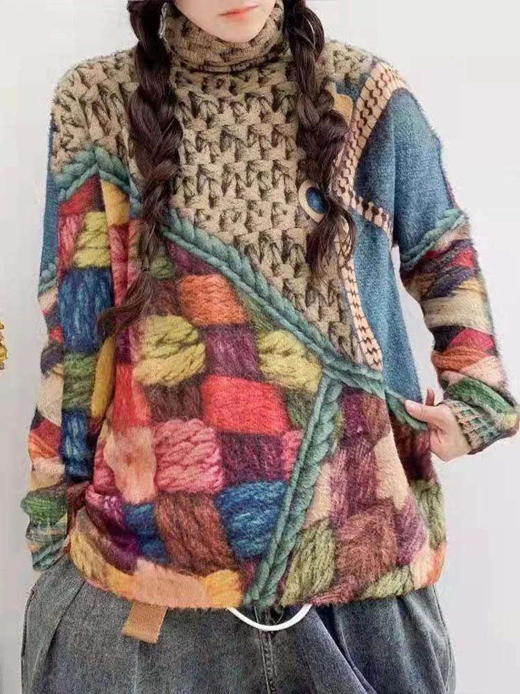 Новинка 2021 зимние женские свободные свитера Max LuLu с принтом женская теплая