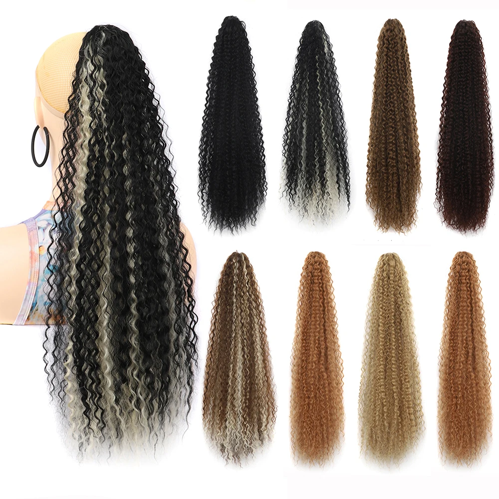 Накладной хвост на клипсе длиной 24 дюйма в богемном стиле кудрявые толстые
