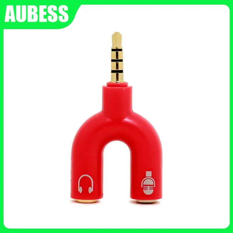

3.5mm Splitter Stereo Plug U-shape Stereo Audio Mic & Headphone Earphone Splitter Adapters For Smartphone MP3 MP4 Player Laptop