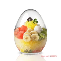 transparent dessert box egg shape plastic cups with dome lids kitchen baking accessories cake pastry containers ice cream jars